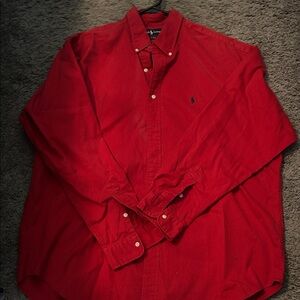 Ralph Lauren Red Casual Button Down Shirt